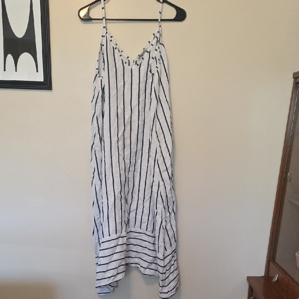 Black and White Striped Spaghetti Strap Dress
